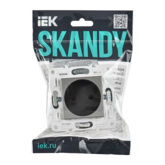 SKANDY Розетка без заземления без защитных шторок 10А металл никель