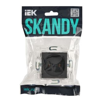 SKANDY Розетка без заземления без защитных шторок 10А графит
