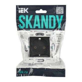 SKANDY Розетка с заземлением без защитных шторок 16А черный
