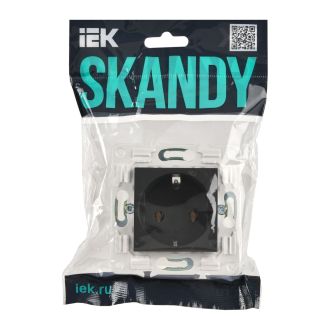 SKANDY Розетка с заземлением без защитных шторок 16А графит