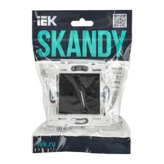 SKANDY Розетка без заземления с защитными шторками 10А черный