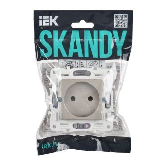 SKANDY Розетка без заземления с защитными шторками 10А шампань