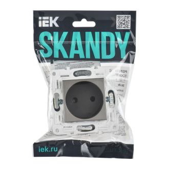 SKANDY Розетка без заземления с защитными шторками 10А металл никель