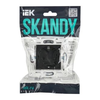 SKANDY Розетка с заземлением с защитными шторками 16А черный