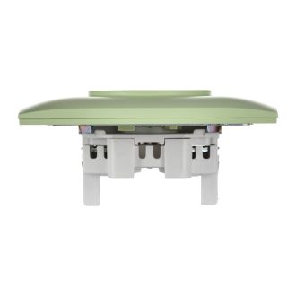 SKANDY Розетка 2-местная без заземления без защитных шторок 10А в сборе мятный