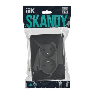 SKANDY Розетка 2-местная без заземления без защитных шторок 10А в сборе титан