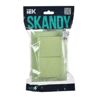 SKANDY Розетка 2-местная и крышкой 16А в сборе IP44 мятный