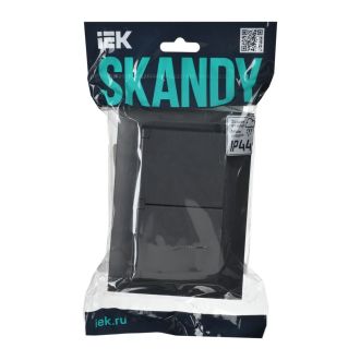 SKANDY Розетка 2-местная и крышкой 16А в сборе IP44 титан
