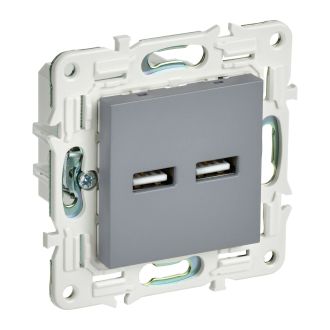 SKANDY Розетка USB A+A 3,1А серый