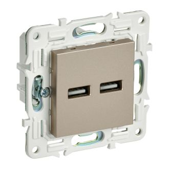 SKANDY Розетка USB A+A 3,1А шампань