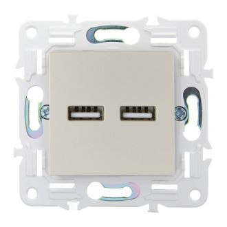 SKANDY Розетка USB A+A 3,1А шампань