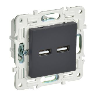 SKANDY Розетка USB A+A 3,1А графит