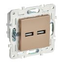 SKANDY Розетка USB A+A 3,1А песочный