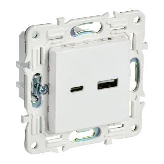 SKANDY Розетка USB A+C 18Вт арктический белый