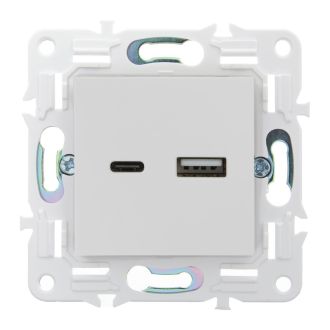 SKANDY Розетка USB A+C 18Вт арктический белый