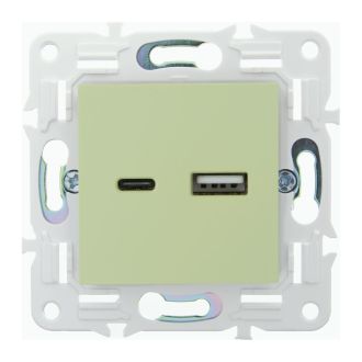 SKANDY Розетка USB A+C 18Вт мятный