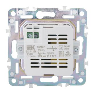 SKANDY Розетка USB A+C 18Вт шампань