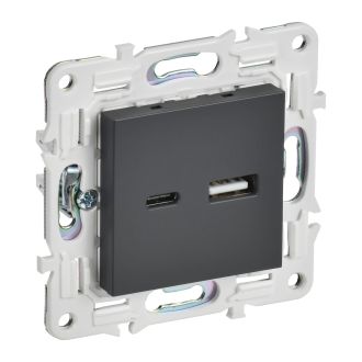 SKANDY Розетка USB A+C 18Вт титан