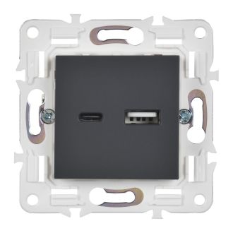 SKANDY Розетка USB A+C 18Вт титан