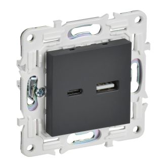 SKANDY Розетка USB A+C 18Вт графит