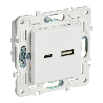 SKANDY Розетка USB A+C 3,1А арктический белый