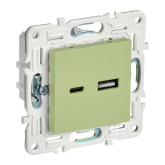 SKANDY Розетка USB A+C 3,1А мятный