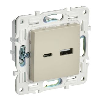 SKANDY Розетка USB A+C 3,1А бежевый
