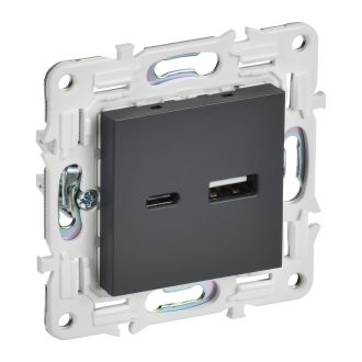 SKANDY Розетка USB A+C 3,1А титан