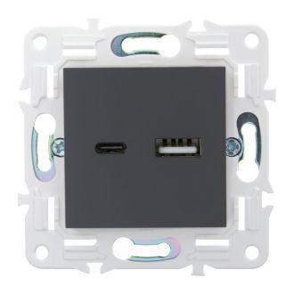 SKANDY Розетка USB A+C 3,1А титан