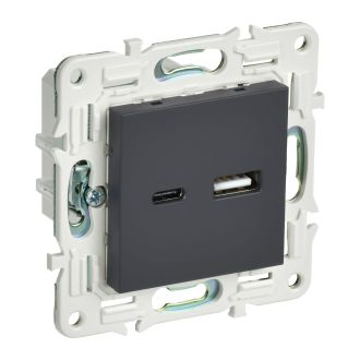 SKANDY Розетка USB A+C 3,1А графит