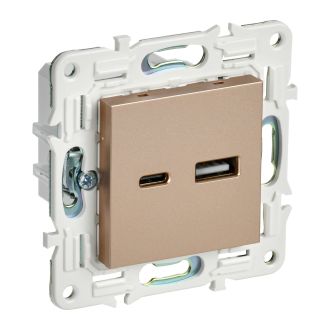 SKANDY Розетка USB A+C 3,1А песочный
