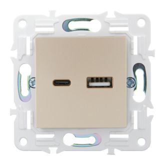 SKANDY Розетка USB A+C 3,1А песочный