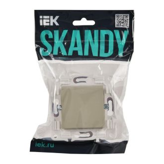 SKANDY Выключатель 1-клавишный проходной 10А бежевый