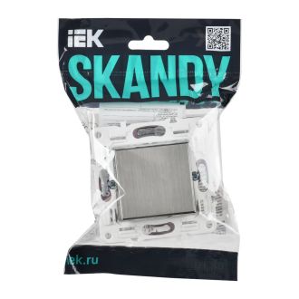 SKANDY Выключатель 1-клавишный проходной 10А металл никель