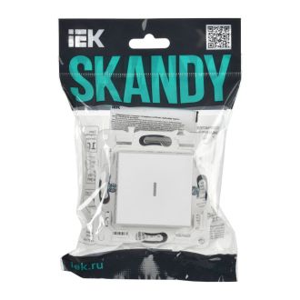 SKANDY Выключатель 1-клавишный проходной с индикацией 10А арктический белый