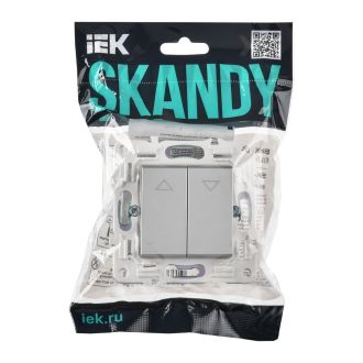 SKANDY Выключатель жалюзи 10А серебряный