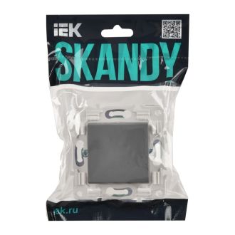 SKANDY Выключатель 1-клавишный кнопочный 10А серый
