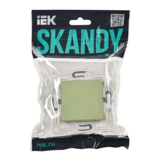 SKANDY Выключатель 1-клавишный кнопочный 10А мятный