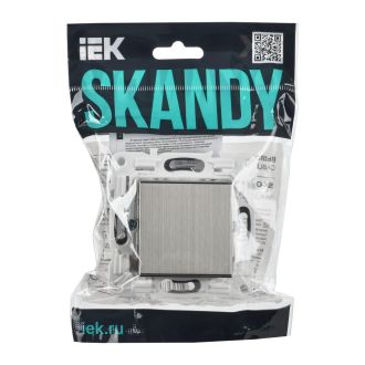 SKANDY Выключатель 1-клавишный кнопочный 10А металл никель