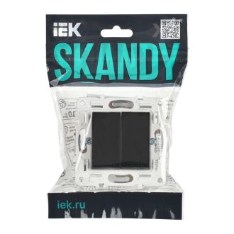 SKANDY Выключатель 2-клавишный 10А черный