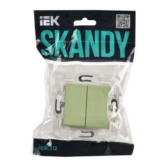 SKANDY Выключатель 2-клавишный 10А мятный