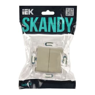 SKANDY Выключатель 2-клавишный проходной 10А бежевый
