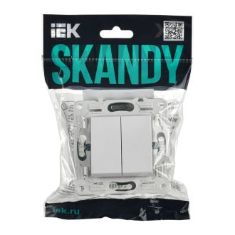 SKANDY Выключатель 2-клавишный перекрестный 10А арктический белый