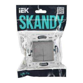 SKANDY Выключатель 2-клавишный перекрестный 10А металл никель