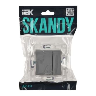 SKANDY Выключатель 3-клавишный 10А серый