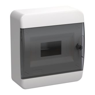 TEKFOR Корпус пластиковый ЩРН-П-8 IP41 черная прозрачная дверь
