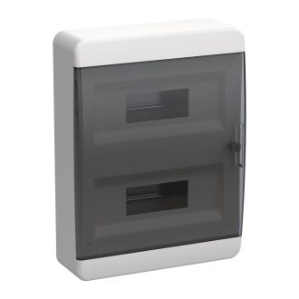 TEKFOR Корпус пластиковый ЩРН-П-24 IP41 черная прозрачная дверь