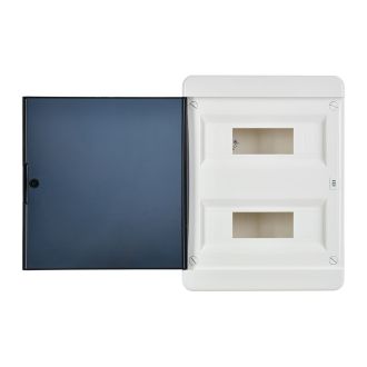 TEKFOR Корпус пластиковый ЩРН-П-24 IP41 черная прозрачная дверь