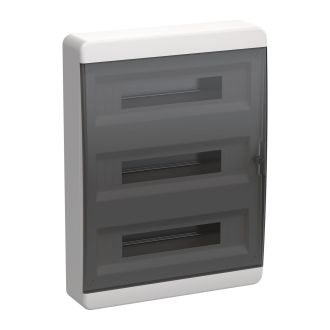 TEKFOR Корпус пластиковый ЩРН-П-54 IP41 черная прозрачная дверь