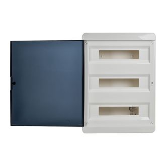 TEKFOR Корпус пластиковый ЩРН-П-54 IP41 черная прозрачная дверь